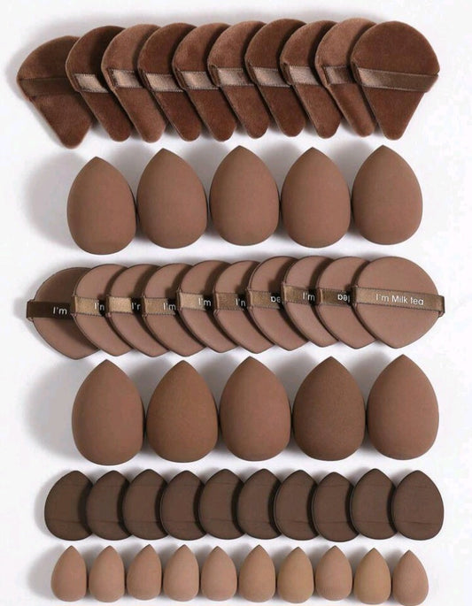 50pcs Brown Makeup Sponge Blenders
